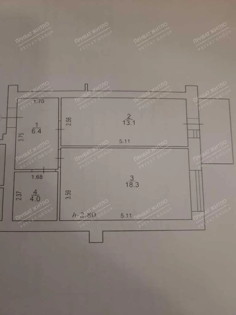 Квартира · 1 кімната — Левада