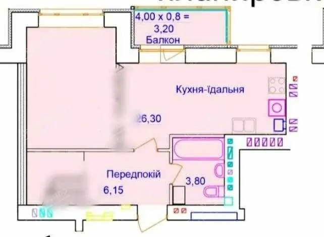 Квартира · 1 кімната — Макдональдс