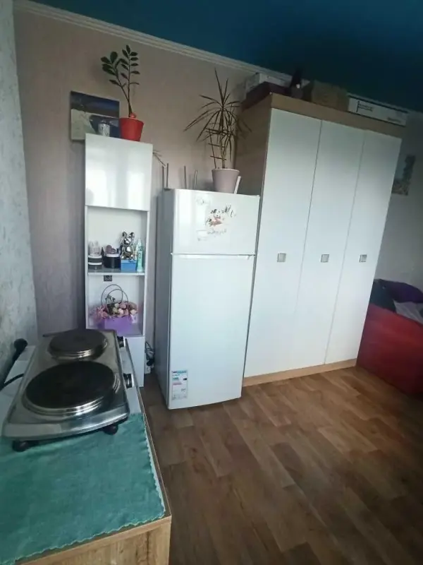 В продажу кімната в малосімейці на Алмазному!Площа кімнати - 13 м2Дев`ятий поверх дев`ятиповерхового будинкуЄ засклений балконКімната з косметичним ремонтом. Свій санвузол, ванна, бойлер. Опалення централізоване, батареї та стояк нові.Все замінено у 2024р. Є технічний поверх і вся мережа знаходиться там.Дах над кімнатою відремонтований у 2023р.Гарний стан можна заїхати і жити!Телефонуйте! Організуємо перегляд!