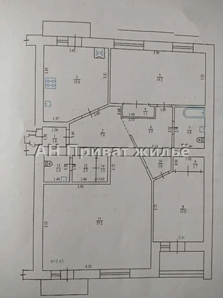 Трикімнатна квартира з автономним опаленням