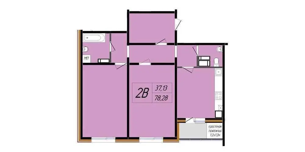 Квартира на середньому поверсі!