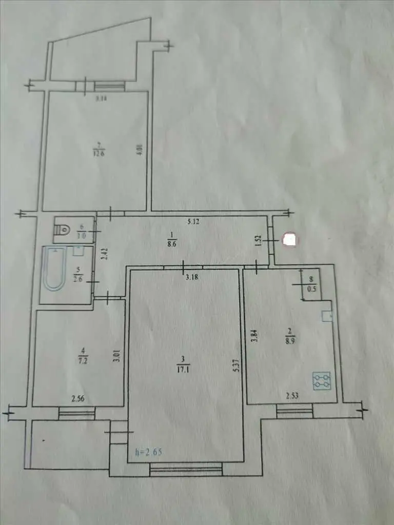Трикімнатна на Леваді!
