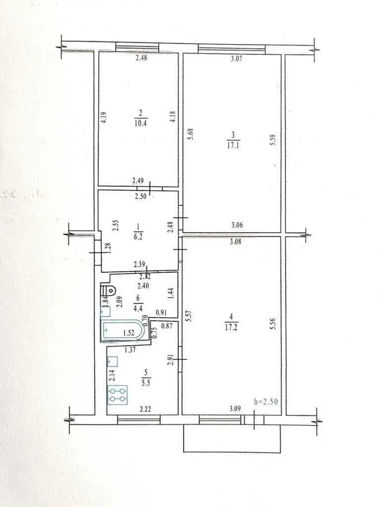 Трикімнатна на Алмазному.