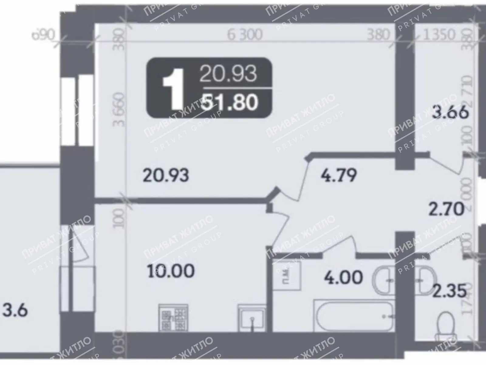 Однокімнатна квартира в новобудові ЖК "Стандарт" з видом на Яр!