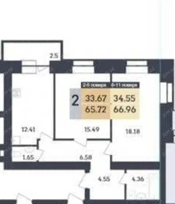 Двокімнатна квартира в ЖК Династія!