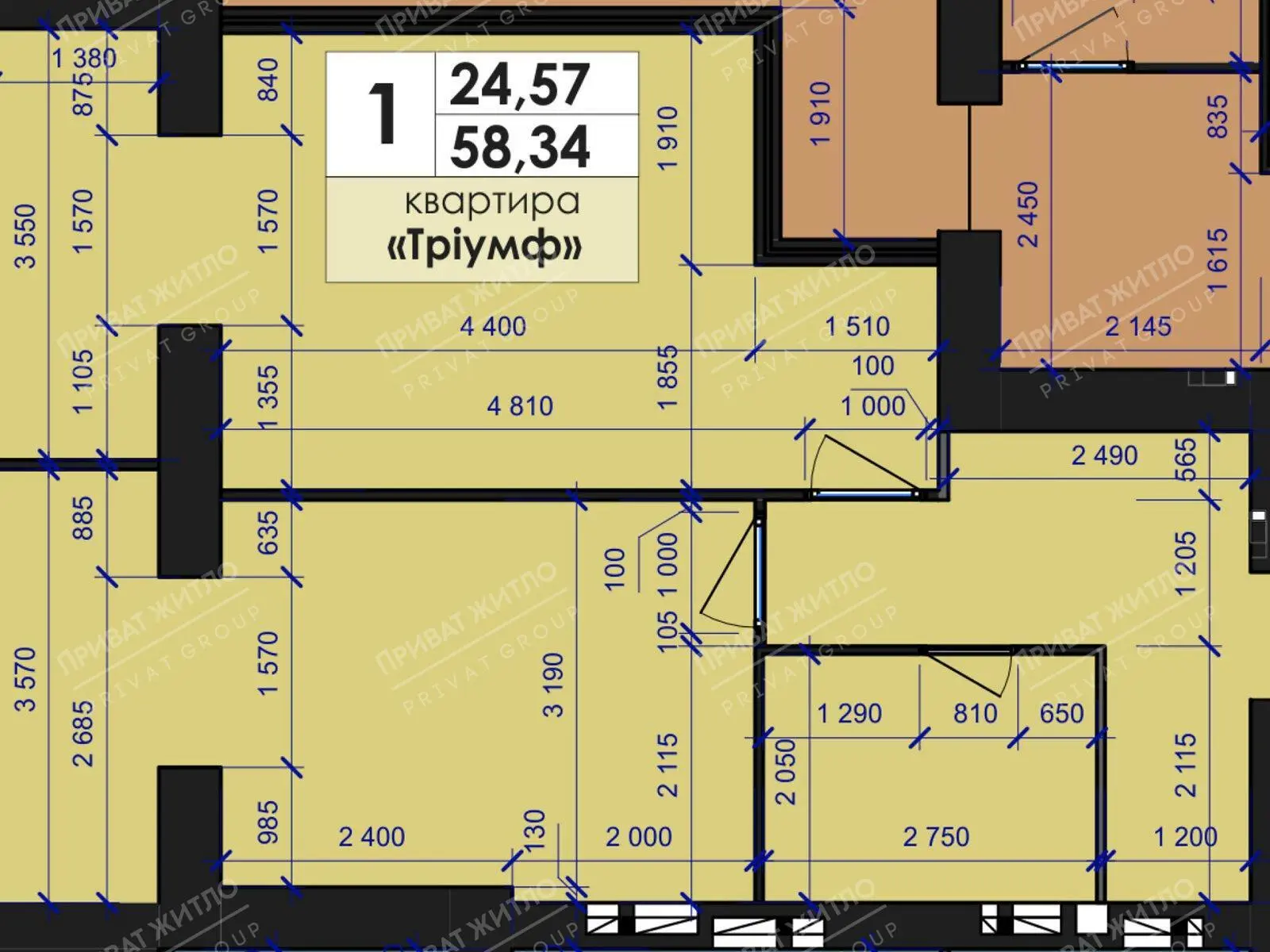 Однокімнатна квратира в новобудові на Боженка