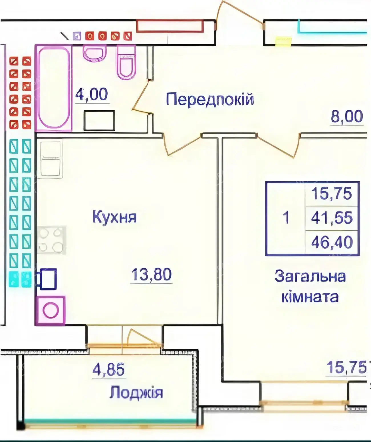 Однокімнатна квартира в новобудові