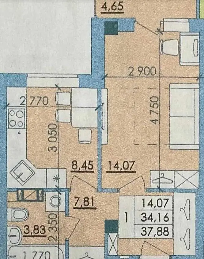 Однокімнатна квартира в новобудові в спальному районі!!