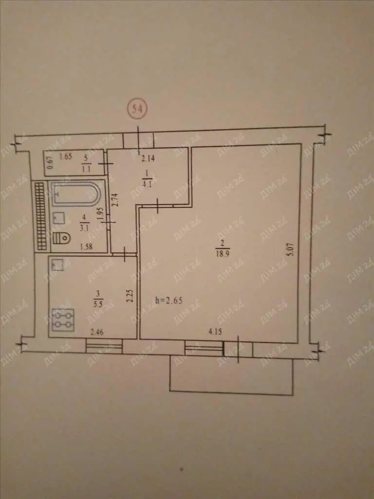 Однокімнатна квартира в с. Ланна Карлівського района