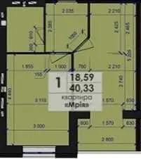 Продаж 1 кімнатної квартири в Щербанях