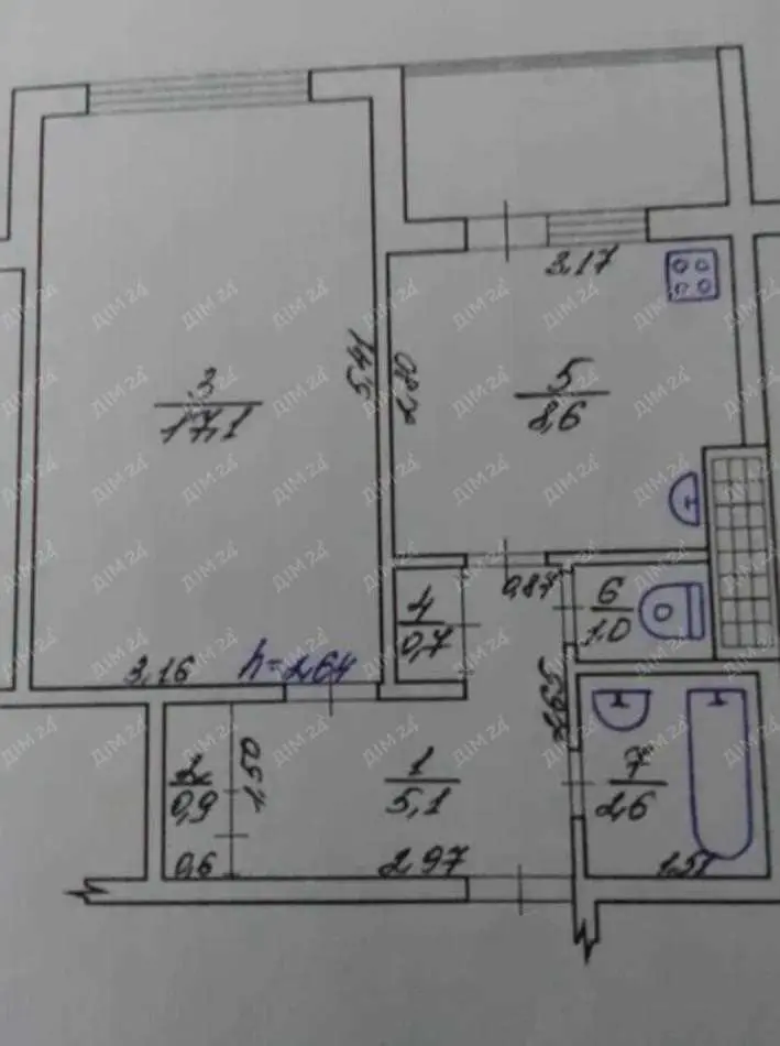 Однокімнатна квартира в Решетилівці