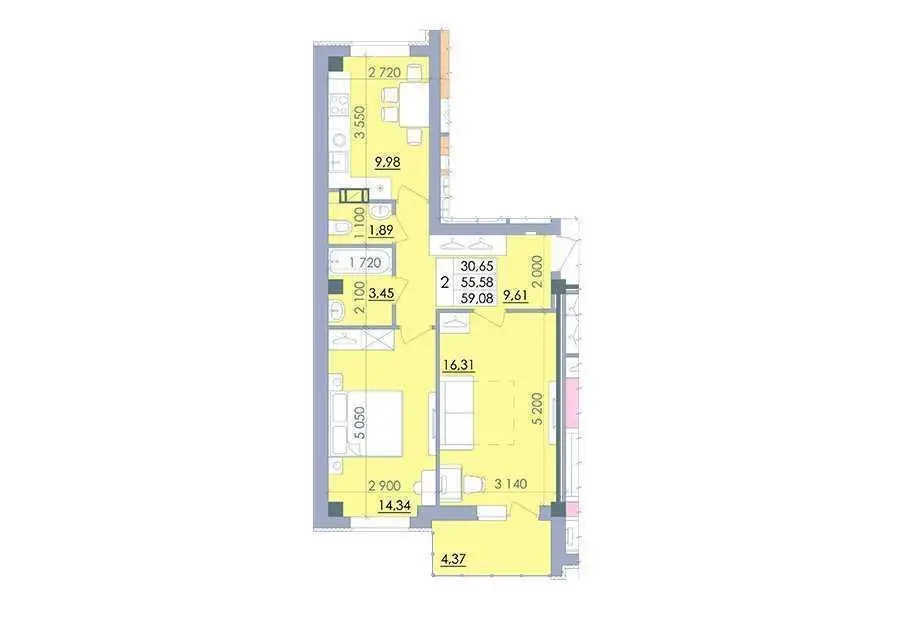 Двокімнатна квартира в чудовому ЖК "Пелюстковий"