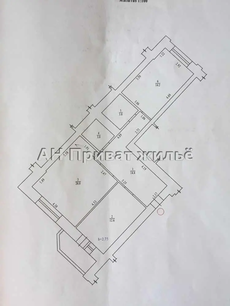 Простора двокімнатна квартира в центрі міста Полтава
