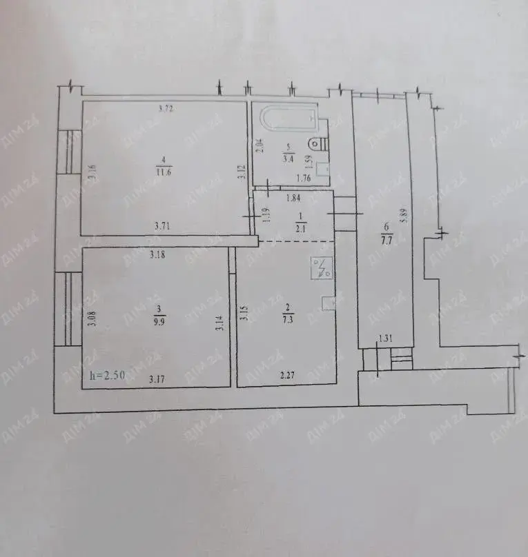 Двокімнатна квартира мікрорайон Алмазний.