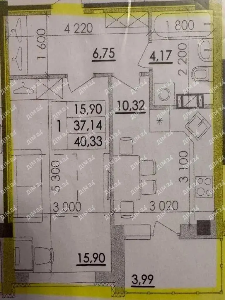 1-кімнатна квартира, ЖК Пелюстковий