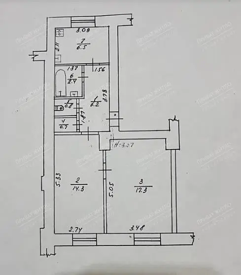 Двокімнатна квартира в центральній частині міста!